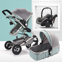 Load image into Gallery viewer, Multifunctional 3 in 1 Baby Stroller High Landscape Stroller  Folding Carriage Gold Baby Stroller Newborn Stroller